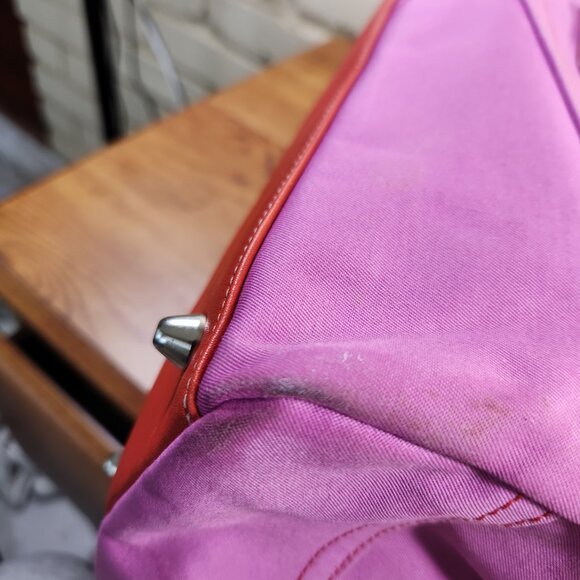 Vintage Coach Hampton Purple & Orange Handbag Tote Purse - Picture 10 of 15